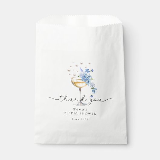 Wildflower Pearls Prosecco Vrijgezellenfeest Dank  Bedankzakje (Voorkant)