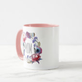 Wildflower Peony Floral met Feathers Moederdag Mok (Voorkant links)