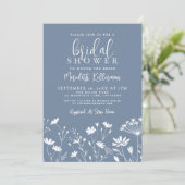 Wildflower Periwinkle Bridal Shower Kaart (Staand voorkant)