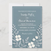 Wildflower Periwinkle Elegante Boho bruiloft Kaart (Voorkant)