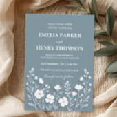 Wildflower Periwinkle Elegante Boho bruiloft Kaart