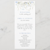 Wildflower Periwinkle huwelijksceremonie Programmakaart (Voorkant)