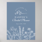 Wildflower Periwinkle Vrijgezellenfeest Welkomstbo Poster (Voorkant)