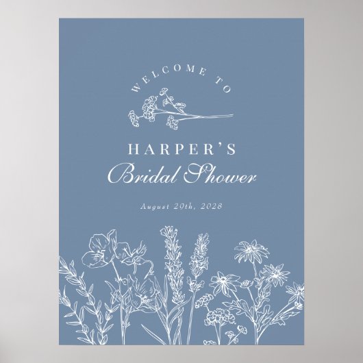 Wildflower Periwinkle Vrijgezellenfeest Welkomstbo Poster (Voorkant)
