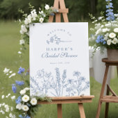 Wildflower Periwinkle Vrijgezellenfeest Welkomstbo Poster