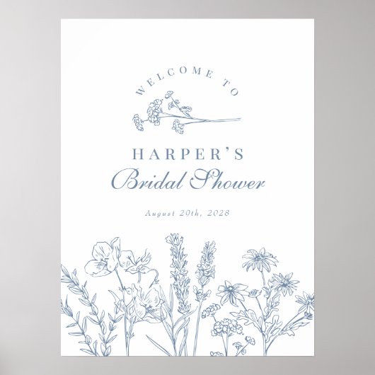Wildflower Periwinkle Vrijgezellenfeest Welkomstbo Poster (Voorkant)
