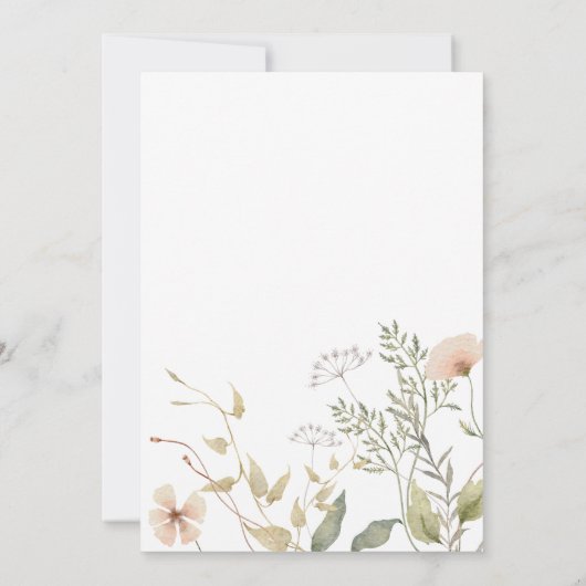 Wildflower Periwinkle Wedding Kaart (Achterkant)
