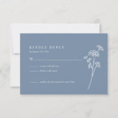 Wildflower Periwinkle Wedding RSVP-kaart RSVP Kaartje (Voorkant)
