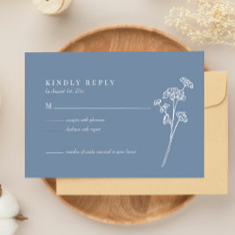 Wildflower Periwinkle Wedding RSVP-kaart RSVP Kaartje