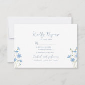 Wildflower Periwinkle Wedding RSVP-kaart RSVP Kaartje (Voorkant)