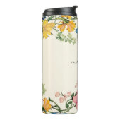  Wildflower, personaliseer de zwarte scriptnaam Thermosbeker (Gedraaid links)