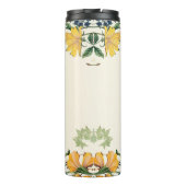  Wildflower, personaliseer de zwarte scriptnaam Thermosbeker (Achterkant)