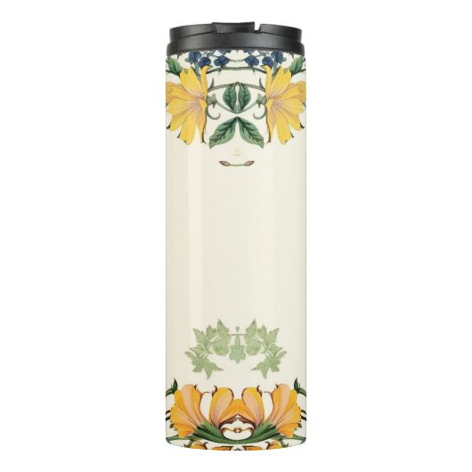 Wildflower, personaliseer de zwarte scriptnaam Thermosbeker (Achterkant)