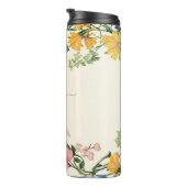  Wildflower, personaliseer de zwarte scriptnaam Thermosbeker (Geroteerd rechts)