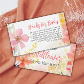 Wildflower perzik bloemboek voor Baby shower spel Informatiekaartje