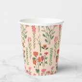 Wildflower perzik Vrijgezellenfeest Papieren Bekers (Rechts)