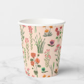 Wildflower perzik Vrijgezellenfeest Papieren Bekers (Voorkant)