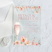 Wildflower Petals & Prosecco Blush Vrijgezellenfee Acryl Uitnodigingen