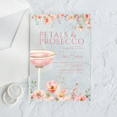 Wildflower Petals & Prosecco Blush Vrijgezellenfee Acryl Uitnodigingen