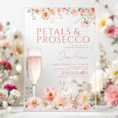 Wildflower Petals & Prosecco Blush Vrijgezellenfee Acryl Uitnodigingen