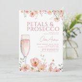 Wildflower Petals & Prosecco Blush Vrijgezellenfee Kaart (Staand voorkant)