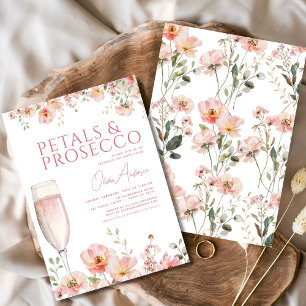 Wildflower Petals & Prosecco Blush Vrijgezellenfee Kaart