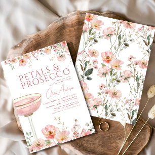 Wildflower Petals & Prosecco Blush Vrijgezellenfee Kaart