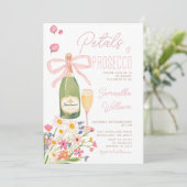 Wildflower Petals Prosecco Vrijgezellenfeest Brunc Kaart (Staand voorkant)