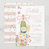 Wildflower Petals Prosecco Vrijgezellenfeest Brunc Kaart (Voorkant / Achterkant)