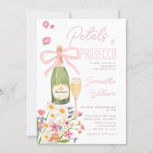 Wildflower Petals Prosecco Vrijgezellenfeest Brunc Kaart