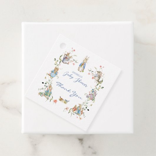 Wildflower Peter de Konijn Baby shower Bedankjes Labels (In situ)
