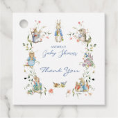 Wildflower Peter de Konijn Baby shower Bedankjes Labels (Voorkant)
