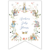 Wildflower Peter de Konijn Baby shower bunting Vlaggetjes (Eerste vlag)