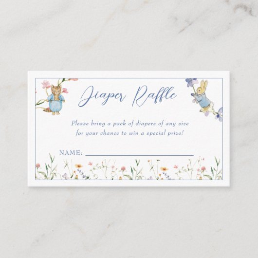 Wildflower Peter de Konijn Luier Raffle Informatiekaartje (Voorkant)