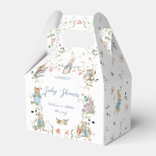 Wildflower Peter het Konijn Baby shower Favoriet B Bedankdoosjes (Achterkant)