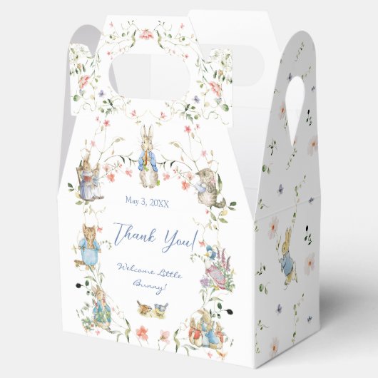 Wildflower Peter het Konijn Baby shower Favoriet B Bedankdoosjes (Geopend)
