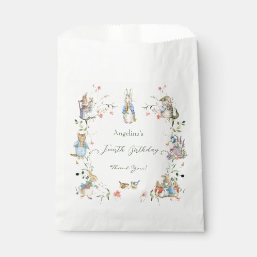 Wildflower Peter het Konijn Verjaardag Bedankzakje (Voorkant)