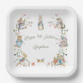 Wildflower Peter het Konijn Verjaardag Groot Papieren Bordje (Voorkant)