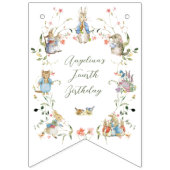 Wildflower Peter het Konijn Verjaardagsbunting Vlaggetjes (Eerste vlag)