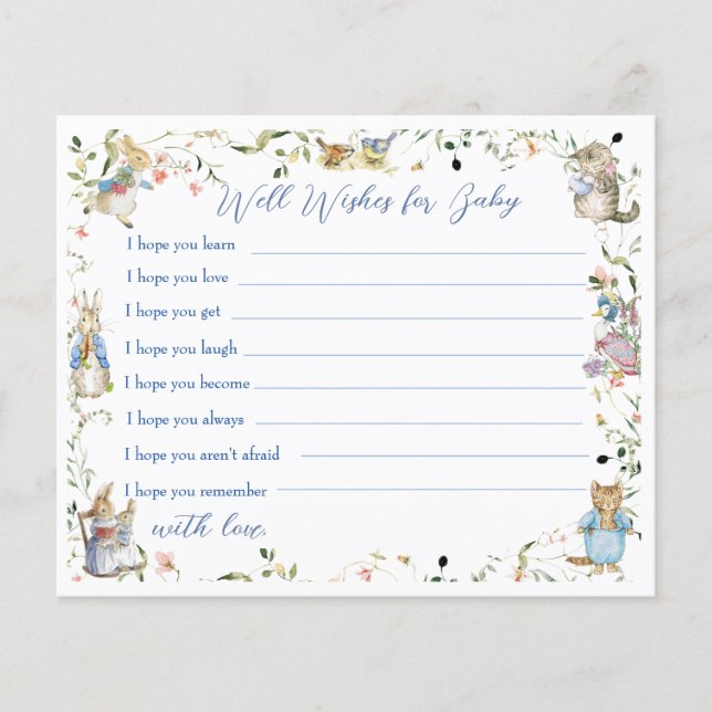 Wildflower Peter the Rabbit Well Wensen voor Baby (Voorkant)