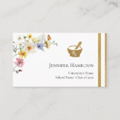 Wildflower Pharmacy School Afstuderen Naam Kaart Contactkaartje (Voorkant)