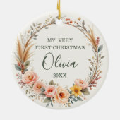 Wildflower Photo Baby First Christmas  Keramisch Ornament (Achterkant)