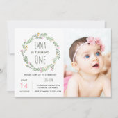 Wildflower Photo Garden 1e verjaardag Kaart (Voorkant)