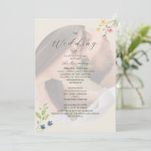 Wildflower Photo Wedding Program Programmakaart (Staand voorkant)