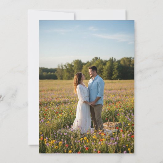 Wildflower Photo Wedding Save The Date (Achterkant)