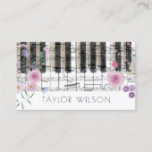 Wildflower pianist muziekleraar visitekaartje (Voorkant)