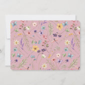 Wildflower Pink Baby Shower Invitation Kaart (Achterkant)
