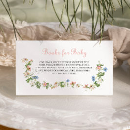 Wildflower Pink Bow Baby shower Boeken voor Baby Informatiekaartje
