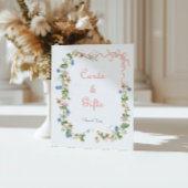 Wildflower Pink Bow Baby shower Kaarten en geschen Poster