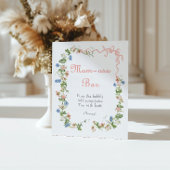 Wildflower Pink Bow Baby shower Momosa Bar Poster